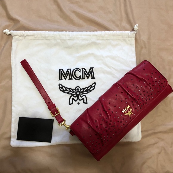 MCM Bags Authentic Mcm Studded Clutch Poshmark